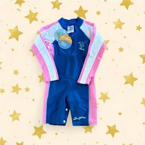 NWT SunBusters Kids Short Sleeve One Piece Swim Sun Suit
